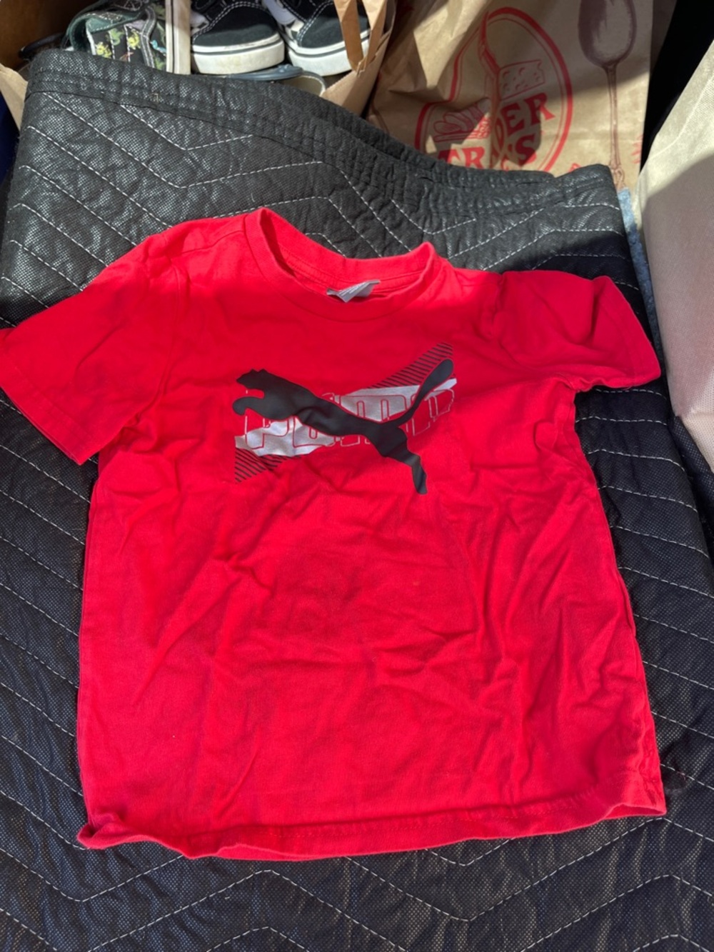 Puma Red Short-Sleeve Tee with Black Logo